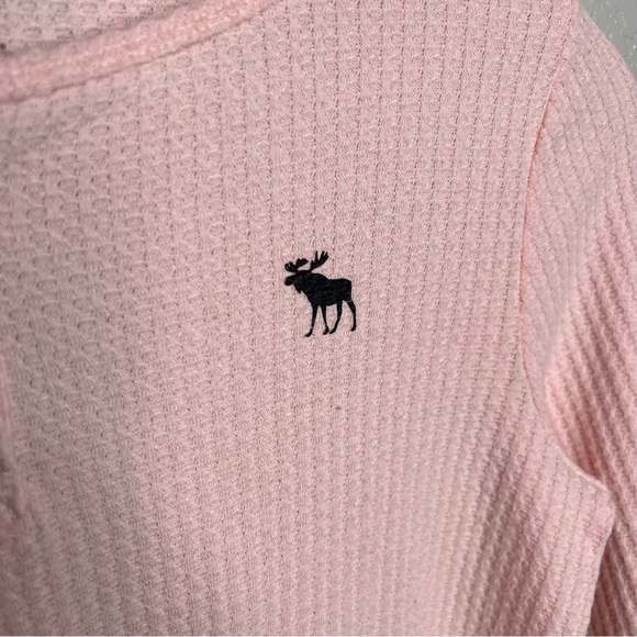 BNWOT Abercrombie Kids Pink Long Sleeve Waffle Knit Top - Picture 3 of 7